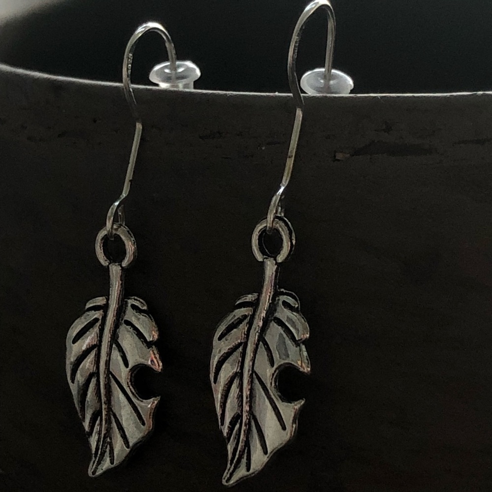 Handmade leaf earrings